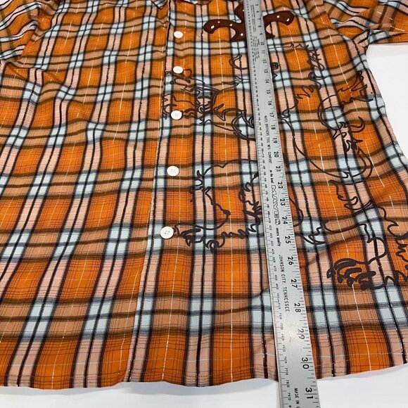 Royal Republic Button-Up‎ Shirt Mens L Orange Front Back Graphic Short Sleeve - Picture 7 of 7